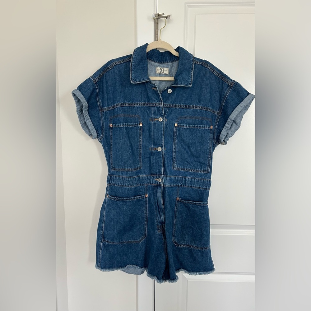 Free People We The Free Work Hard Play Harder Romper - Picture 4 of 6